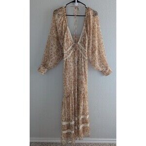 Free People Calloway Maxi Dress Women's Size Medium Ivory Floral Lace Dress